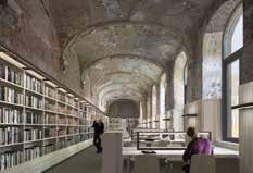 Zone diep: De oude kloosterbibliotheek op de eerste verdieping wordt ingericht als rustige klassieke studieruimte. KSA Met de zone midden wordt de algemene bibliotheek bedoeld.