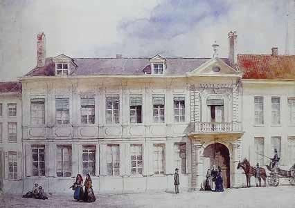 De Franse kunstenaar Hippolyte Sebron (1801-1879) maakte in 1871 deze ingekleurde geveltekening voor de Manufacture des tapisseries Braquenié. Sirat toenmalige grandeur.