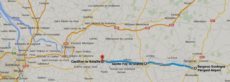 5. Bergerac - Castillon la Bataille, 59 km Logboek 30 augustus 2013 Route: Bergerac Monbazillac - Sainte Foy la Grande Castillon la Bataille Temperatuur: 27