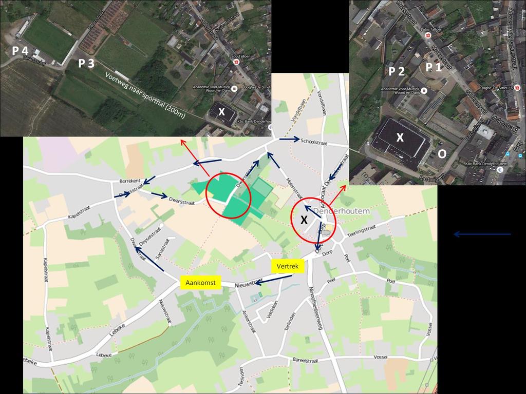 Overzicht locaties / zones Sporthal Denderhoutem Pastorijweg te 9450 Denderhoutem Parking de nodige parkeerbewijzen zullen worden opgestuurd per post o Organisatie en officials KBWB afgesloten