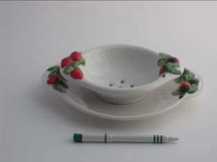 241102/v 1 wit/décor Fruittes midden set a 2, gemengd fruit