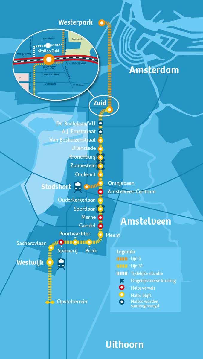 Project Amstelveenlijn Grondgebied gemeente