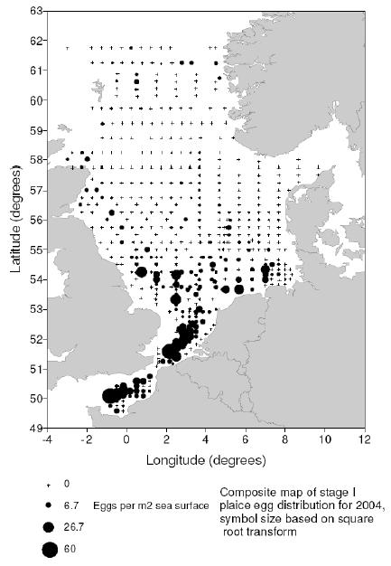 Figuur 1 - Verspreiding van Pleuronectes platessa in het Europese gebied