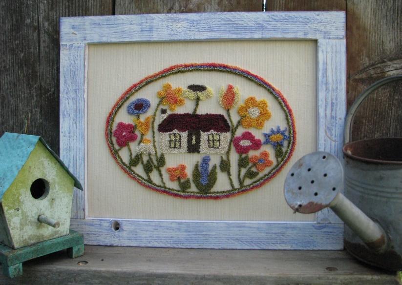 #1715 Summer House Garden Voor punchneedle heb je altijd weaver s cloth nodig, maar je werk wordt nog leuker als je je patroon op weaver s cloth op een mooie patchworkstof strijkt.