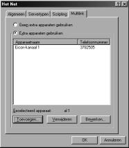 > U komt in het scherm Extra apparaten (zie afbeelding 32) Afbeelding 32: Extra apparaten 6 Klik op Extra apparaten gebruiken. 7 Klik op Toevoegen. 8 Selecteer Eicon channel 1. 9 Klik op OK.