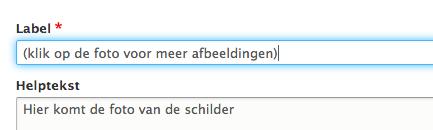 zichtbare foto klikt. 4. Bij de weergave ga je nu het label zichtbaar maken (boven) 5.