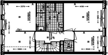 Eerste verdieping Prijs Leefwijze zonder Woonsfeer Zilver Goud Platina vtwonen Praktisch 1 (tekening V-442) - vier praktische slaapkamers - badkamer in het midden - aparte toilet ruimte - loze