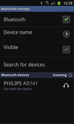 4 Afspelen en opladen Met dit basisstation kunt u op twee manieren van audio genieten: via een handmatige Bluetooth-verbinding; via een automatische Bluetooth-verbinding met Philips DockStudio.