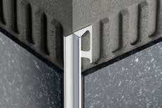 Wandhoeken en afsluitingen Schlüter -INDEC Schlüter -INDEC is een hoogwaardig afsluitprofiel uit geanodiseerd aluminium voor uitwendige