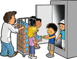 Hoe werkt een koelkast? Een koelkast is een apparaat dat warmte naar buiten verplaatst waardoor het binnen koeler is dan buiten. Hierdoor blijven eten en drinken koel en langer vers.