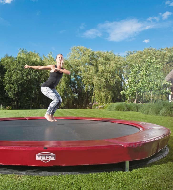BERG InGround EazyFit Door de vorm biedt deze trampoline extra springruimte Uitgerust met Goldspring Solo: een veilige en duurzame veer TALENT SOLO TWINSPRING GOLD BERG InGround Talent BERG InGround