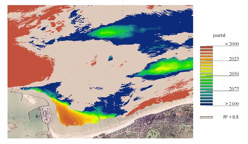 5 Prognose De zone waarin volgens de huidige trend sedimentatie optreedt werd reeds ruwweg afgebakend in Figuur 8.