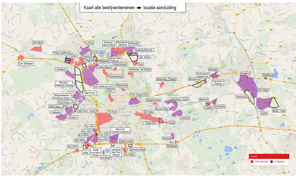 Mismatch De regionale bedrijventerreinenportefeuille is nog niet op deze situatie aangepast. Gebeurt er niks, dan is in SGE een kwantitatief overaanbod van ongeveer 475 ha. bedrijventerrein in 2040.