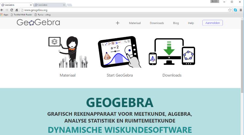 Geogebra opstarten 1.