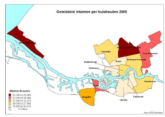 Gemiddelde inkomen per dgm Rotterdam 1998 1999 2000 Kralingen/Croosw. Hillegersb.