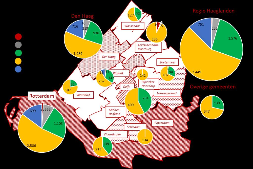 2. Logiesaanbod 2.3 Hotelaanbod in de regio in kaart 8 Hotelaanbod in kaart Deze kaart geeft een geografisch overzicht van het geclassificeerd kameraanbod in Delft en omgeving.