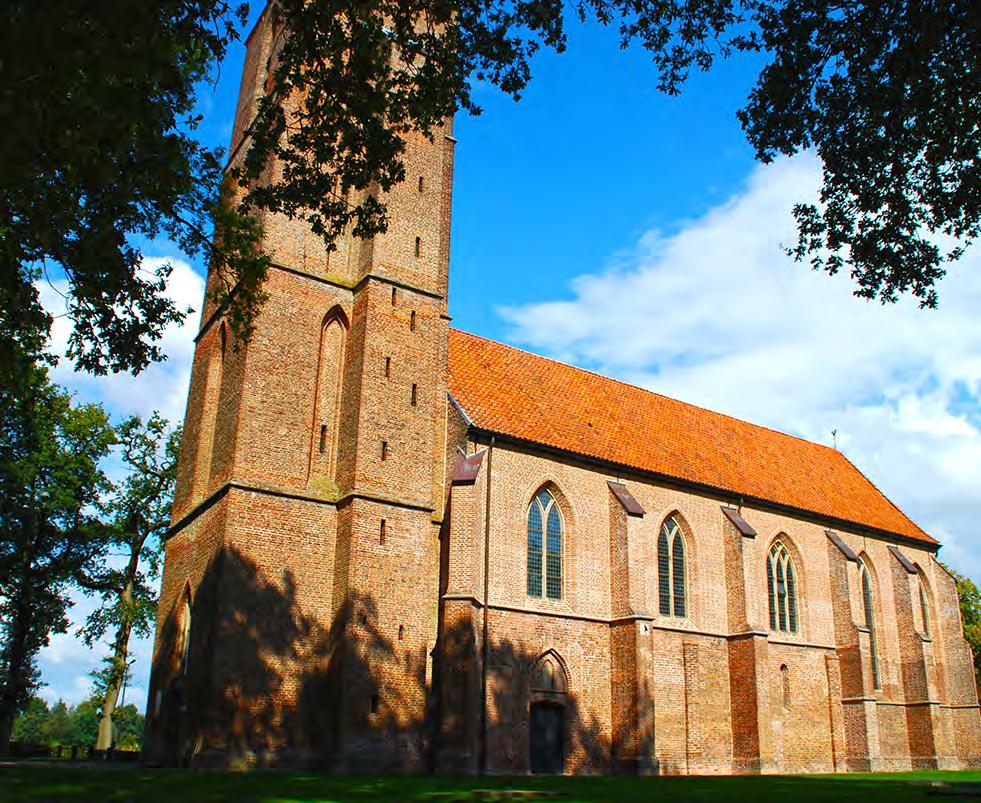 10 Clemenskerk kaart GPS: 52 46 47.1 N 6 14 59.6 E Vóór doorgaande weg fietspad RA. Direct daarna bij paddenstoel LA richting Havelte. Schelpenpad kruist klinkerweg. Einde fietspad RD.