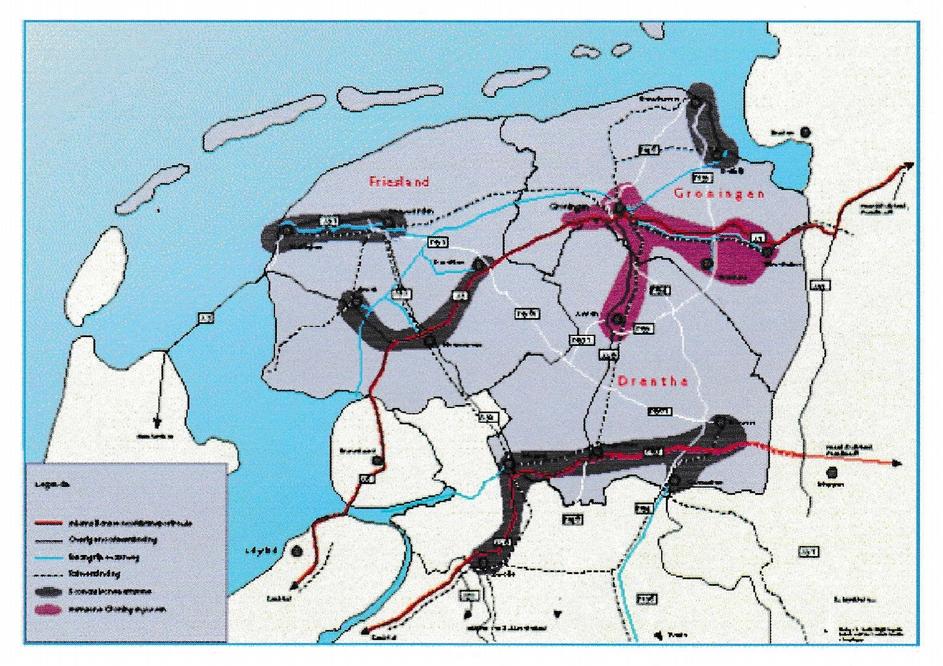 Economische kernzones - Bron: Samenwerkingsverband Noord Nederland (SNN) Bovenstaande kaart geeft aan waar de economische kernzones van Noord Nederland zich bevinden.