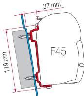 ADAPTERS VOOR F45 S F45 L KIT F45 FORD TRANSIT HIGH ROOF KIT F45 FORD CUSTOM 2 beugels 40 cm F98655-741 74,00