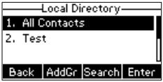 Druk op de Send context-toets om een oproep tot stand te brengen. Als er voor het contact meerdere telefoonnummers zijn ingevoerd, drukt u op de Send context-toets om alle nummers weer te geven.