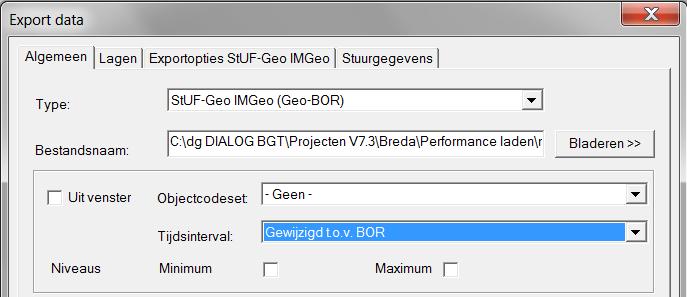 Algemene beschrijving werklijst Instellingen voor de aanmaak van een bestand met daarin horizontale BOR StUF-Geo IMGeo berichten 4.
