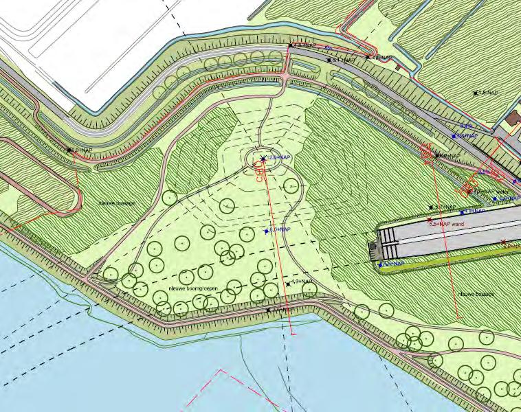 Afbeelding 9.8 Uitkijkheuvel in het Oeverbos Groene gordel Rozenburg De groene gordel rond Rozenburg wordt gekenmerkt door hoog opgaande beplanting in de vorm van populierensingels.