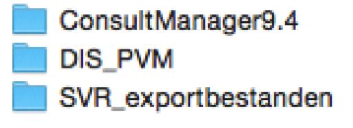 4 met daarin alle nieuwe programmabestanden. Daarnaast zijn er nog twee andere mappen: DIS_PVM en SVR_exportbestanden.