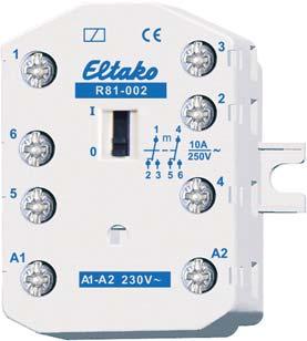 Men kan ook een elektronisch relais ER61-UC gebruiken. De universele stuurspanning UC duidt op een spanningsbereik van 8-253V AC 50-60Hz en 10-230V DC. Toebehoren montage blz. Z1.