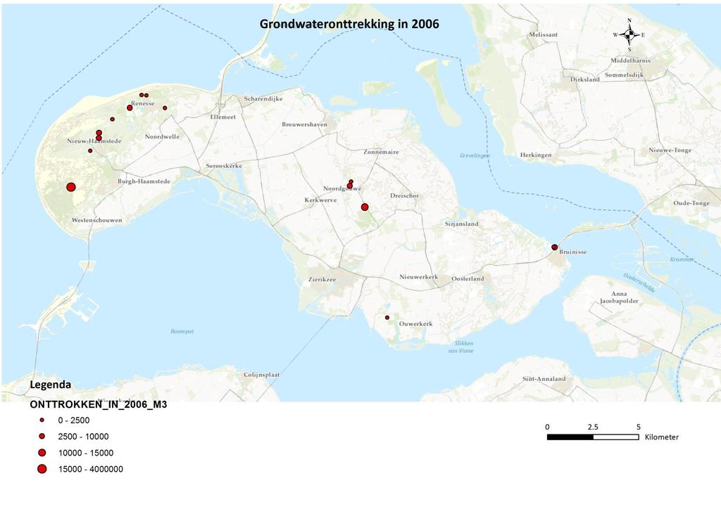 Grondwateronttrekking Sum of Row Labels ONTTROKKEN 2006 Agrarische dienstverlenende bedrijven 0