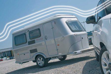 ERIBA-caravans zijn een voorbeeld van efficientie de reden daarvoor is de aerodynamisch gevormde voorzijde met afgeronde hoeken.