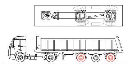 2.3.3 TR (1) (2) (3) (4) (5) (6) (7) Figuur 2-6 De TR-sturing Dit systeem wordt vooral gebruikt voor zware distributie zoals vervoeren van stenen en zand of tankopleggers.