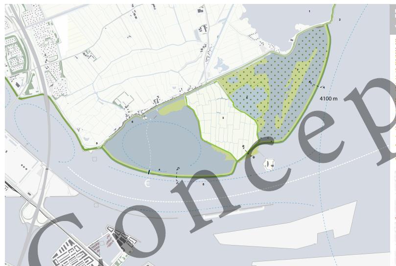 Waarbij de haven bij Durgerdam verlegd wordt naar het noordoosten, het rietveld van Polder IJdoorn