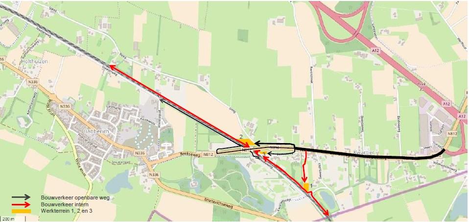 Bovenstaande routes gebruiken we ook voor het overige bouwverkeer tot het eind van de werkzaamheden in december 2018. Het bouwverkeer gebruikt daarnaast ook de Parallelweg van de Beekseweg.