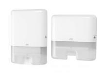 Papier en dispenser Papierenhanddoek dispenser Kenmerken - Wit plastic met kijkglas - Afsluitbaar - Afmeting: o