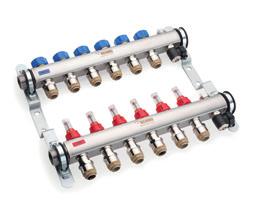 LEVERINGSPROGRAMMA Verdelers RAUTHERM SPEED HKV-D verdeler Toepassing: Verdeling en inregeling van het water in de vloerverwarming/-koeling Eigenschappen: - 2 balken voor aanvoer- en retour met