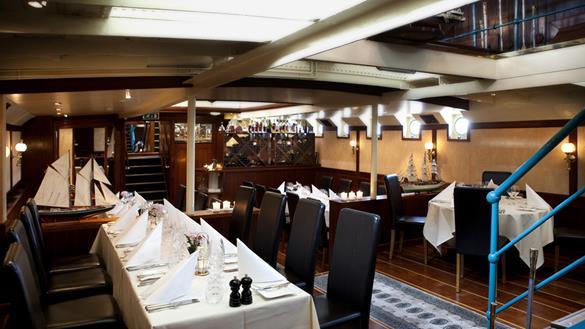 The ship has since 1980 functioned as a restaurant and was renovated in 2007 but many parts of the original ship have been kept.