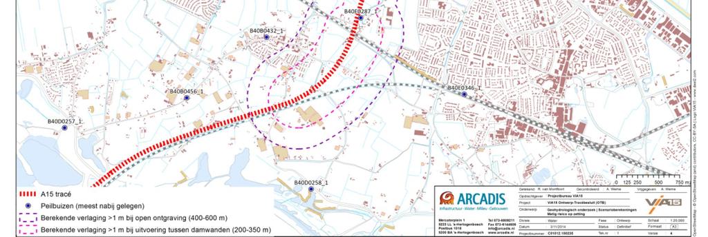 De aandacht gaat daarom uit naar grondwaterstandverlagingen in de deklaag (immers, in de diepere ondergrond zijn geen grote oppervlakten samendrukbare lagen aangetroffen en is het risico op zetting