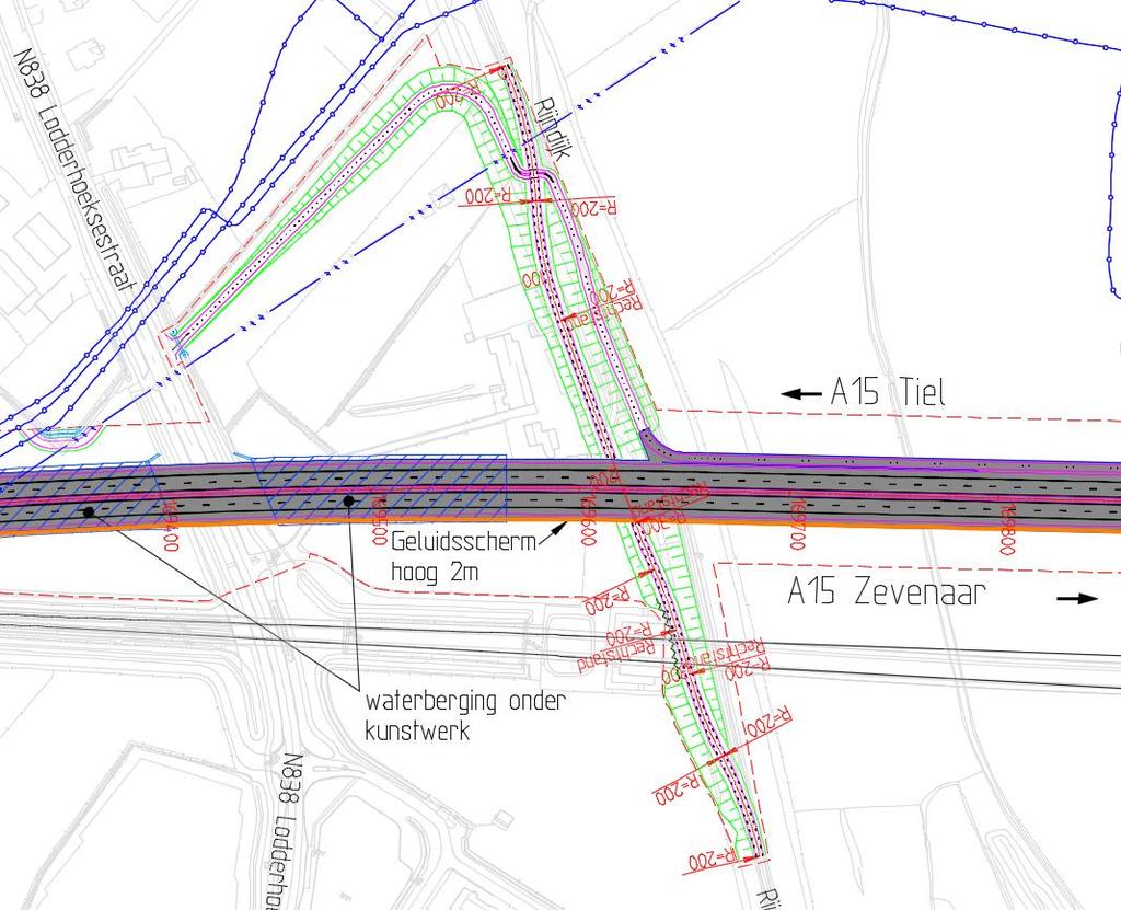 Figuur 3.4.2 Kruising Rijndijk met de A15 6.