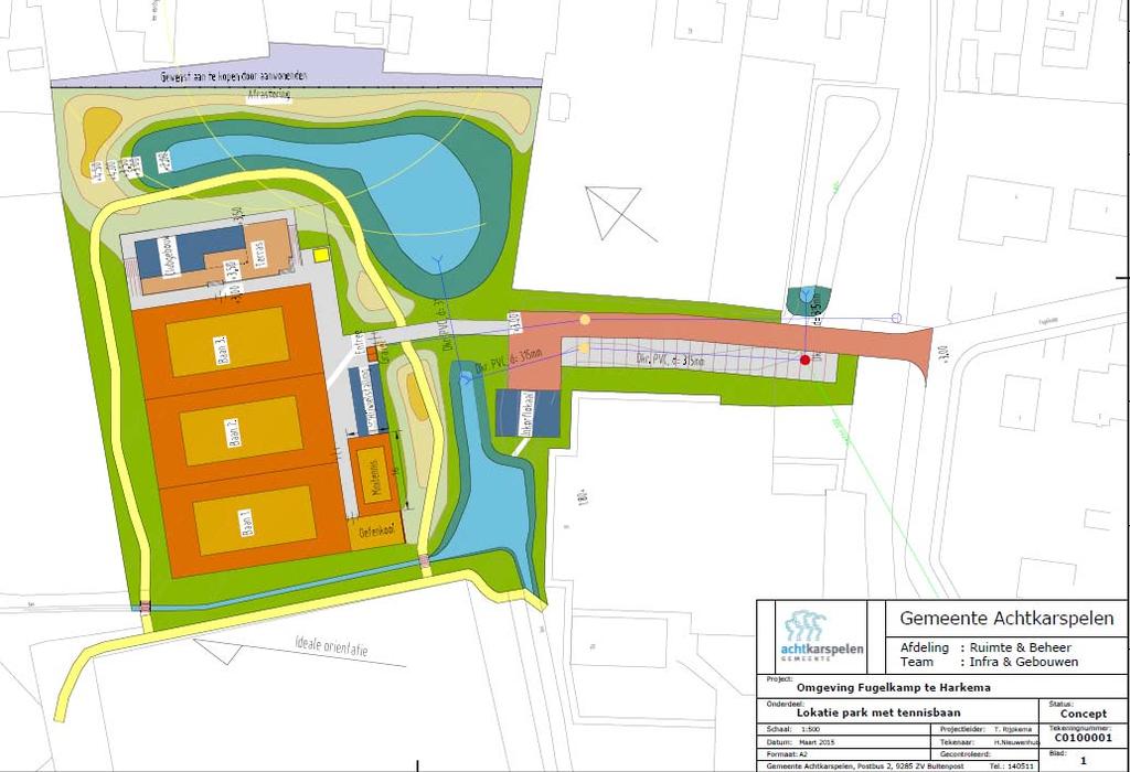 1: toekomstige locatie tenniscomplex Harkema locatie toekomstig tenniscomplex bestaande sporthal In onderstaande