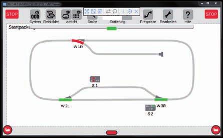 De CS3 beeldscherm server start u door het aanklikken van de groene knop CS3 Bildschirm Server starten aan de onderkant van het scherm.