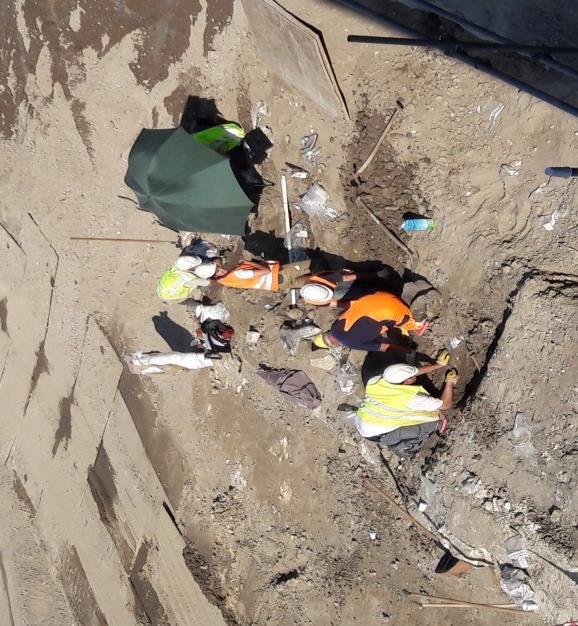 Momenteel is een ploeg van 5 archeologen bezig om deze resten met grote precisie te