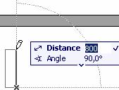 Door met de muis tijdelijk stil te staan op de rand van een element, tekent ArchiCAD automatisch een oneindige Guide Line over het element.