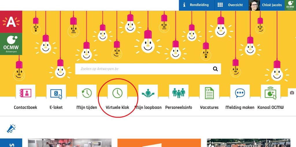 4. Waar vind ik de Virtuele klok?