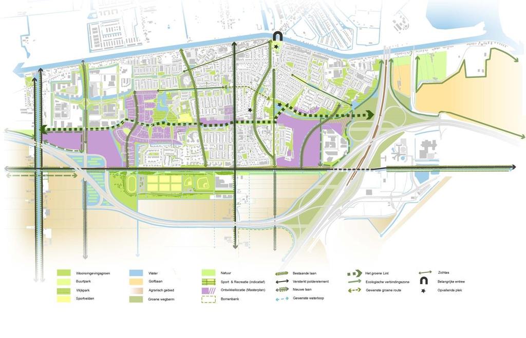 Groenstructuur De basis voor de nieuwe groenstructuur in Badhoevedorp is het groenstructuurplan.