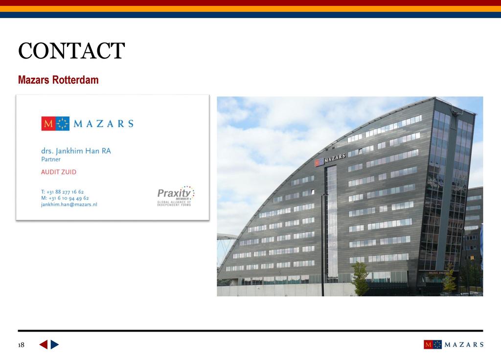 CONTACT Mazars Rotterdam B B H M A Z A R S drs.