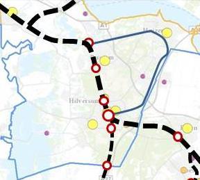 6. Netwerkperspectief voor Midden-Nederland: Gooi en Vechtstreek Huidige ordening handhaven Strekken en versnellen Poorten De primaire poort in de Gooi en Vechtstreek is station Hilversum.