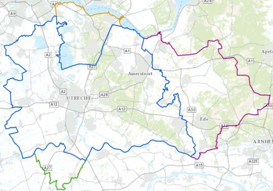Het gaat om regio s die een sterke vervoersrelatie hebben met Utrecht namelijk de Gooi- en Vechtstreek, FoodValley en Vijfherenlanden.