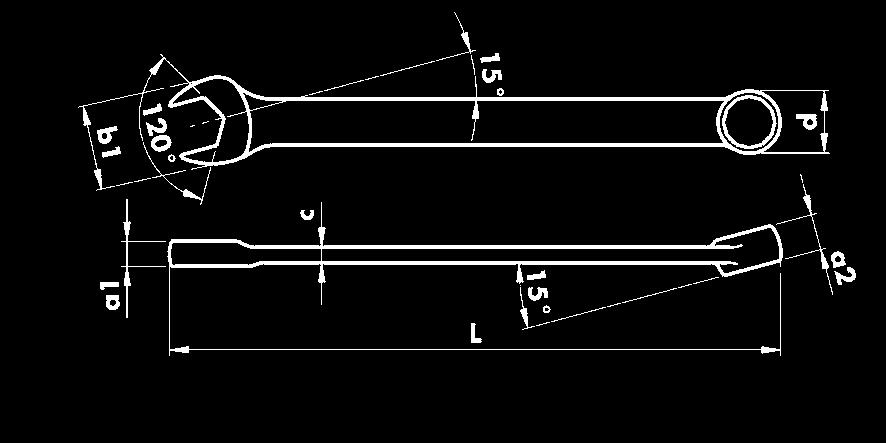 Ringsteeksleutel Metrisch, extra slanke uitvoering DIN 33A/ISO 338/7738.