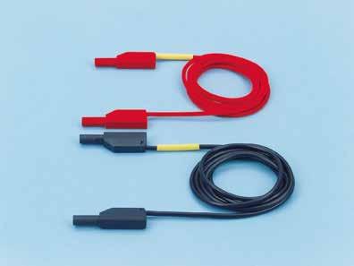 2 silicoonkabel:.000 V/CAT III, 20A;.000 V/CAT II, 20A. Lengte:,2 m. Geleverd wordt een rode en zwarte kabel. 075 53 8 VE/st. Verlengkabelset 4 veiligheidsstift. 2,5 2 silicoonkabel: 32 Ah,.
