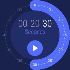 Tik op de uren en seconden het midden van de cirkel om door te gaan naar het instellen van de uren en seconden. 3. Tik op het afspeelpictogram om de timer te starten.